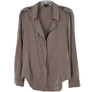 rag & bone Plaid Button Down Shirt - Brown and Black